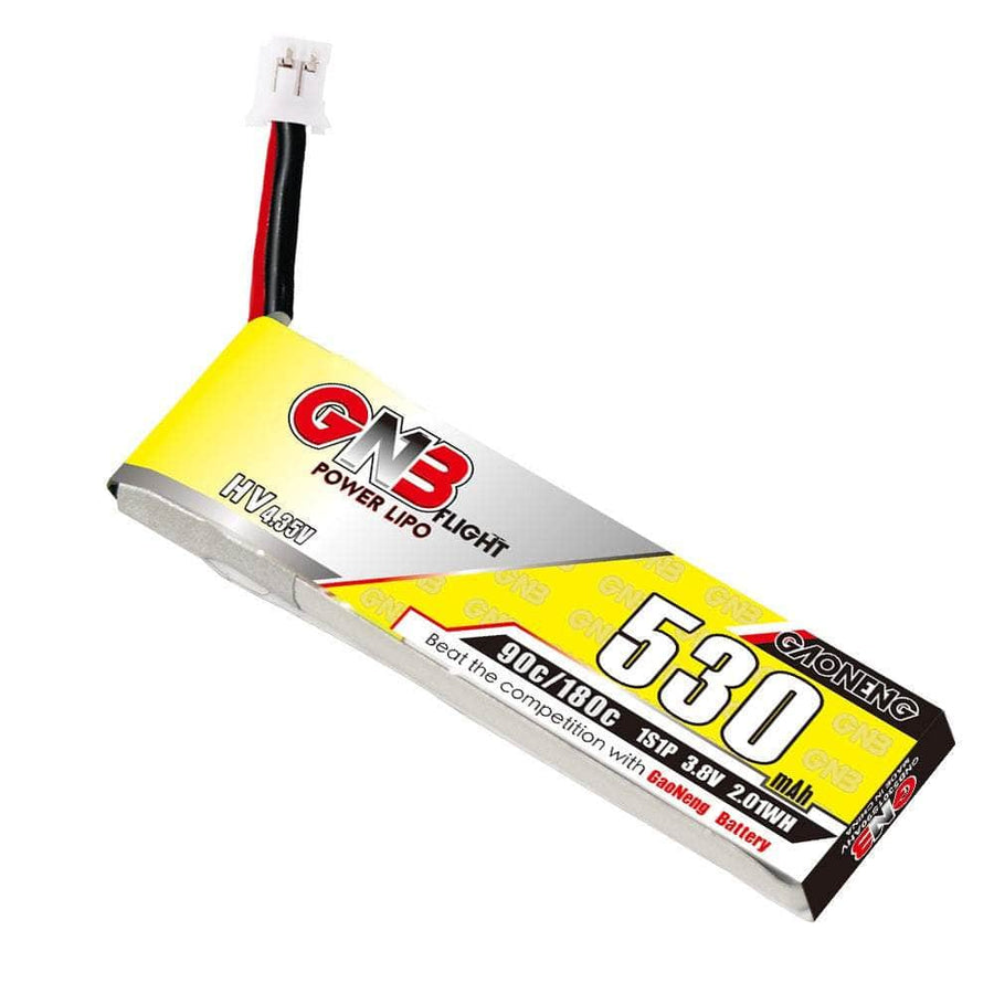 Gaoneng GNB 3.8V 1S 530mAh 90C LiHV Whoop/Micro Battery w/ Cabled - PH2.0 at WREKD Co.