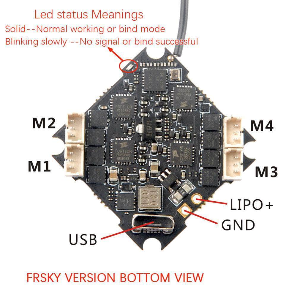 HappyModel CrazyBee F4 Pro V3 AIO Whoop Flight Controller for Larva, Sailfly, Mobula - FRSKY at WREKD Co.