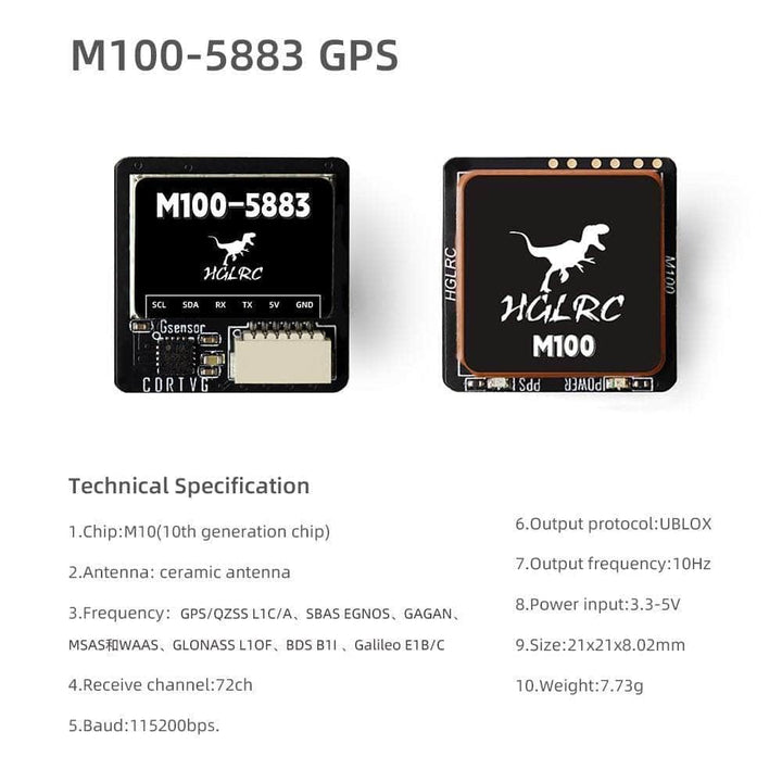 HGLRC M100-5883 Micro GPS w/ Compass (10th Gen) at WREKD Co.