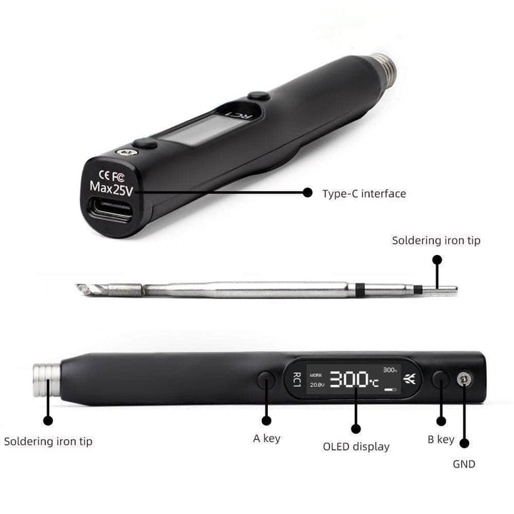 HGLRC RC1 Smart Soldering Iron - Black Shell at WREKD Co.