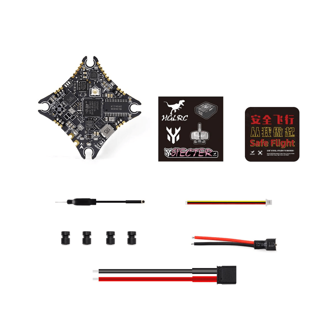 HGLRC Specter F411 1-2S AIO Whoop/Toothpick Flight Controller (w/ 10A 8Bit 4in1 ESC & 400mW VTX) - ELRS 2.4GHz (SPI) at WREKD Co.