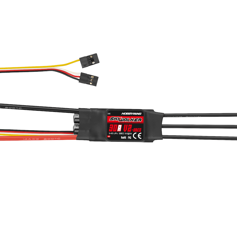 Hobbywing Skywalker 30A V2 3-4S Fixed Wing ESC at WREKD Co.