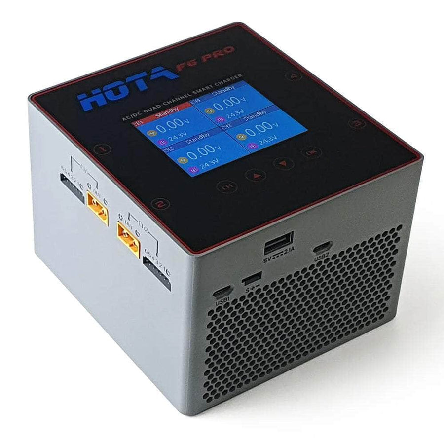 HOTA F6 Pro 720W 60A 1-6S Quad Channel AC/DC Smart Charger - Grey at WREKD Co.