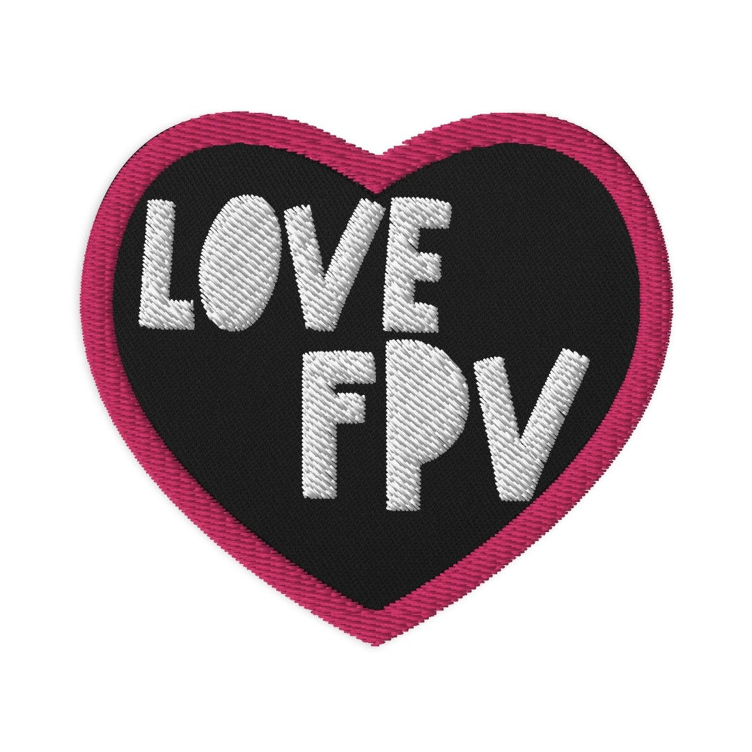 LOVE FPV Embroidered Heart Patch at WREKD Co.