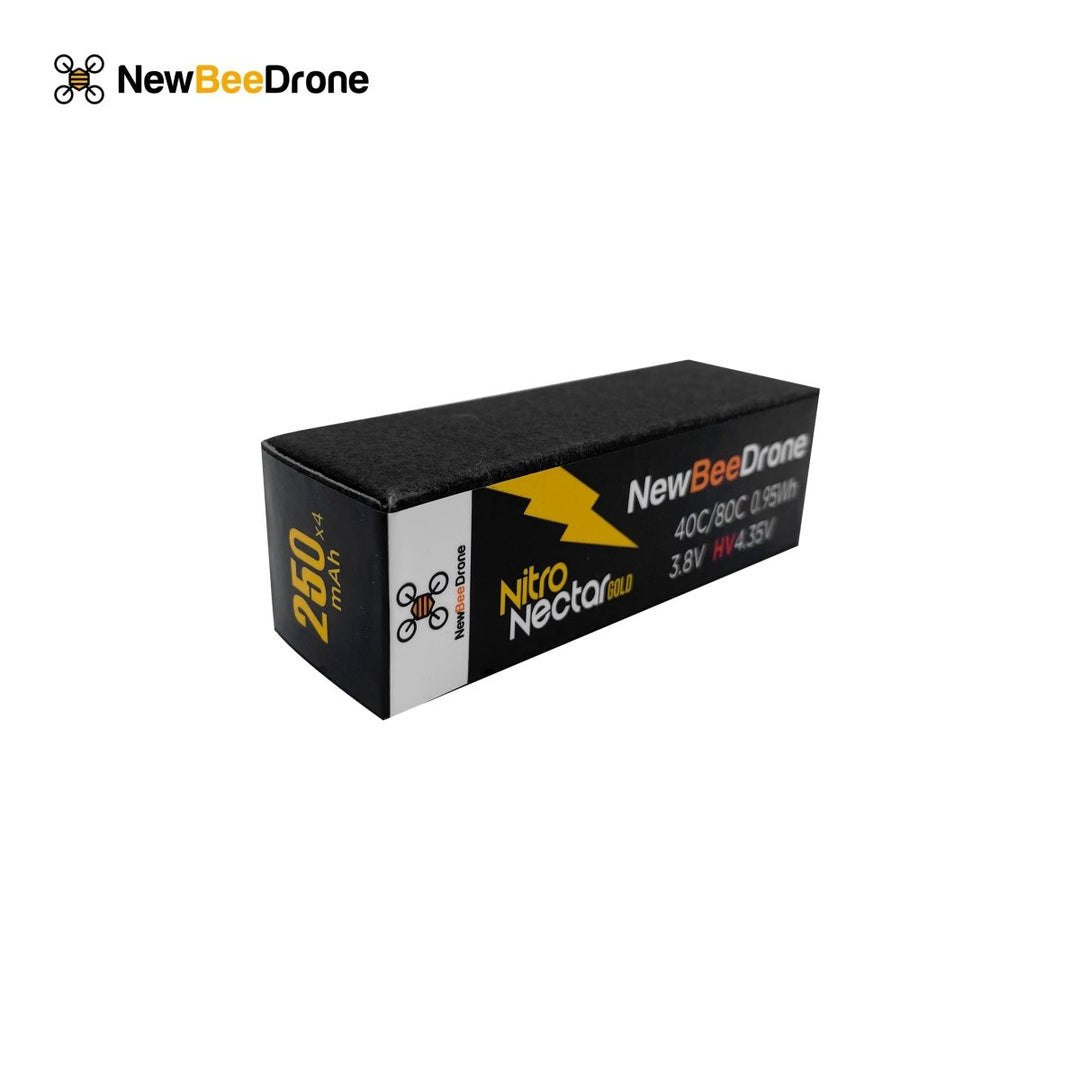 NewBeeDrone Nitro Nectar Gold 250mAh 1S HV LiPo Battery (4 Battery) at WREKD Co.