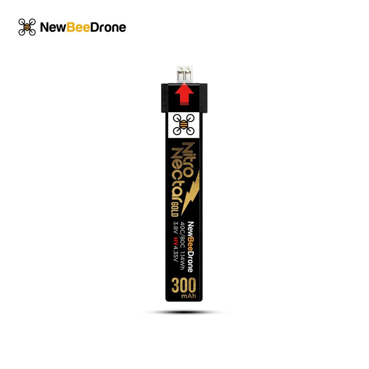 NewBeeDrone Nitro Nectar Gold 300mAh 1S HV LiPo Battery (4 Battery) at WREKD Co.