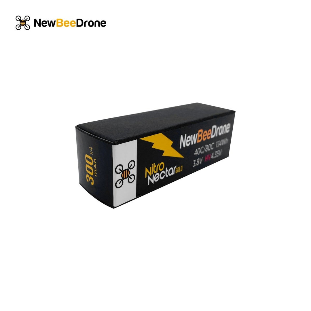 NewBeeDrone Nitro Nectar Gold 300mAh 1S HV LiPo Battery (4 Battery) at WREKD Co.