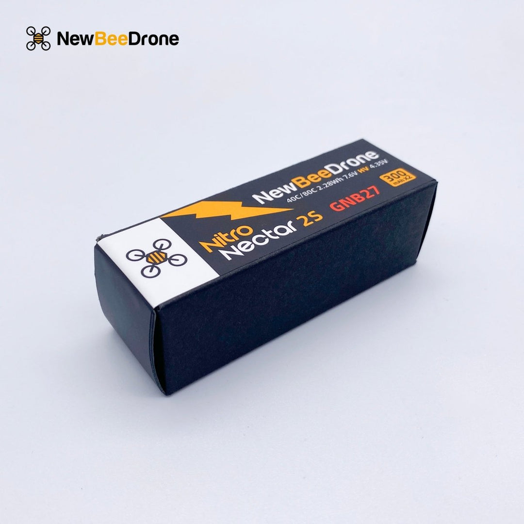 NewBeeDrone Nitro Nectar Gold 300mAh 2S HV LiPo Battery with GNB27 (2 Battery) at WREKD Co.