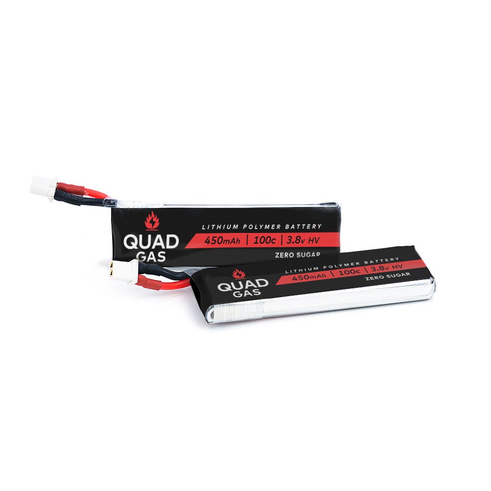 (PRE-ORDER) Quad Gas 1S 450mAh 100C Battery for Micro/Whoops - Choose Connector (5pc) at WREKD Co.