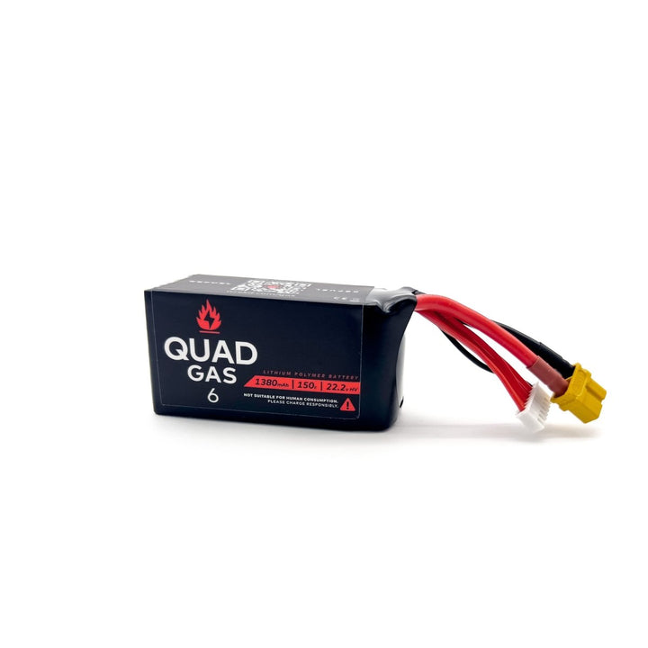 QUAD GAS 6S 1380mAh 150c LiPo Battery (1pc) at WREKD Co.