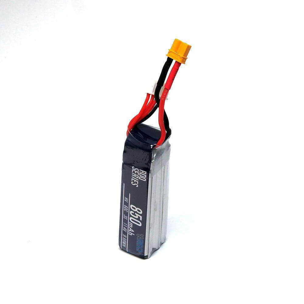 RDQ Series 11.4V 3S 850mAh 60C LiHV Whoop/Micro Battery (Long Type) - XT30 at WREKD Co.