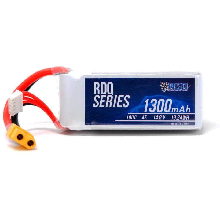 RDQ Series 14.8V 4S 1300mAh 100C LiPo Battery - XT60 at WREKD Co.