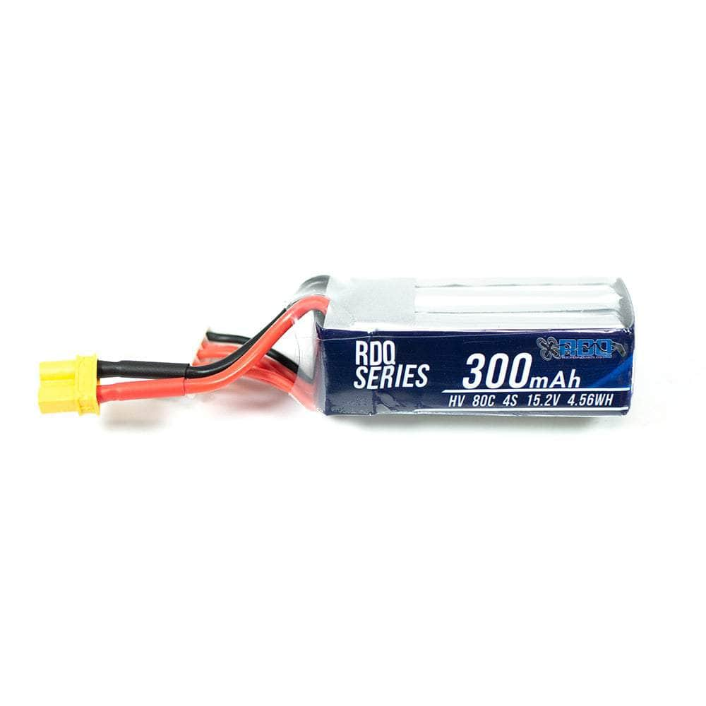 RDQ Series 15.2V 4S 300mAh 80C LiHV Battery (Long Type) - XT30 at WREKD Co.