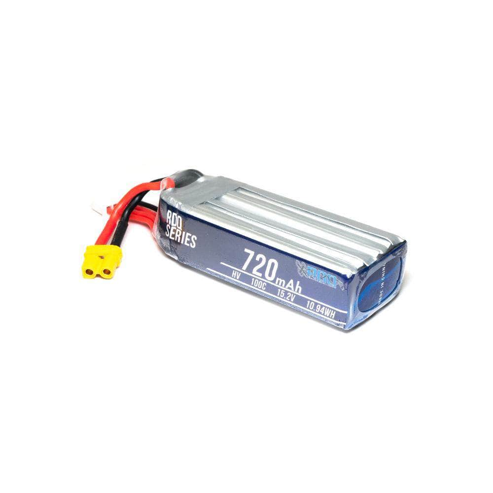 RDQ Series 15.2V 4S 720mAh 100C LiHV Whoop/Micro Battery - XT30 at WREKD Co.