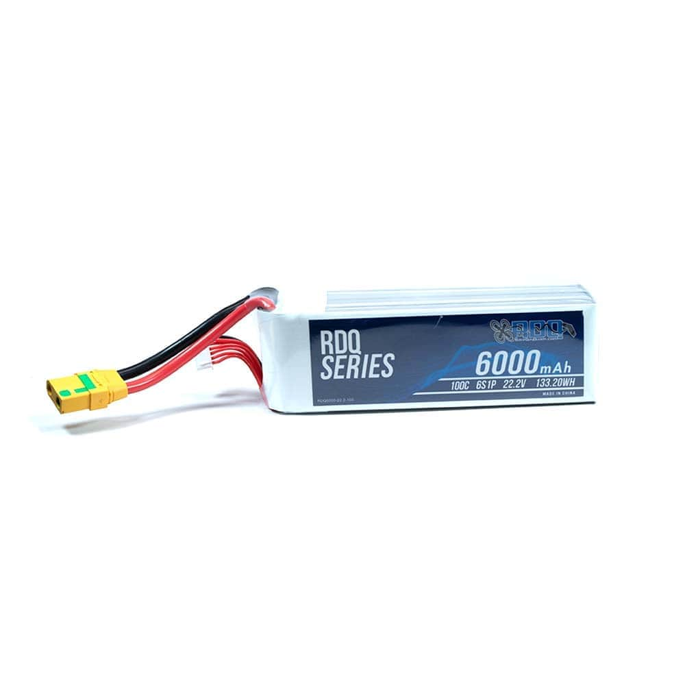 RDQ Series 22.2V 6S 6000mAh 100C LiPo Battery - XT90 Anti Spark at WREKD Co.