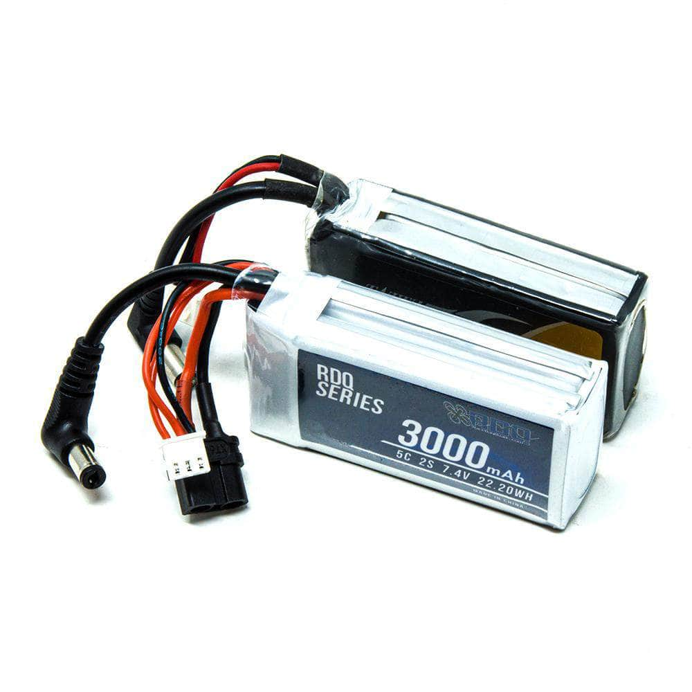 RDQ Series 7.4V 2S 3000mAh 5C FPV Goggle LiPo Battery w/ Charge Indicator - Barrel Jack & XT60 at WREKD Co.