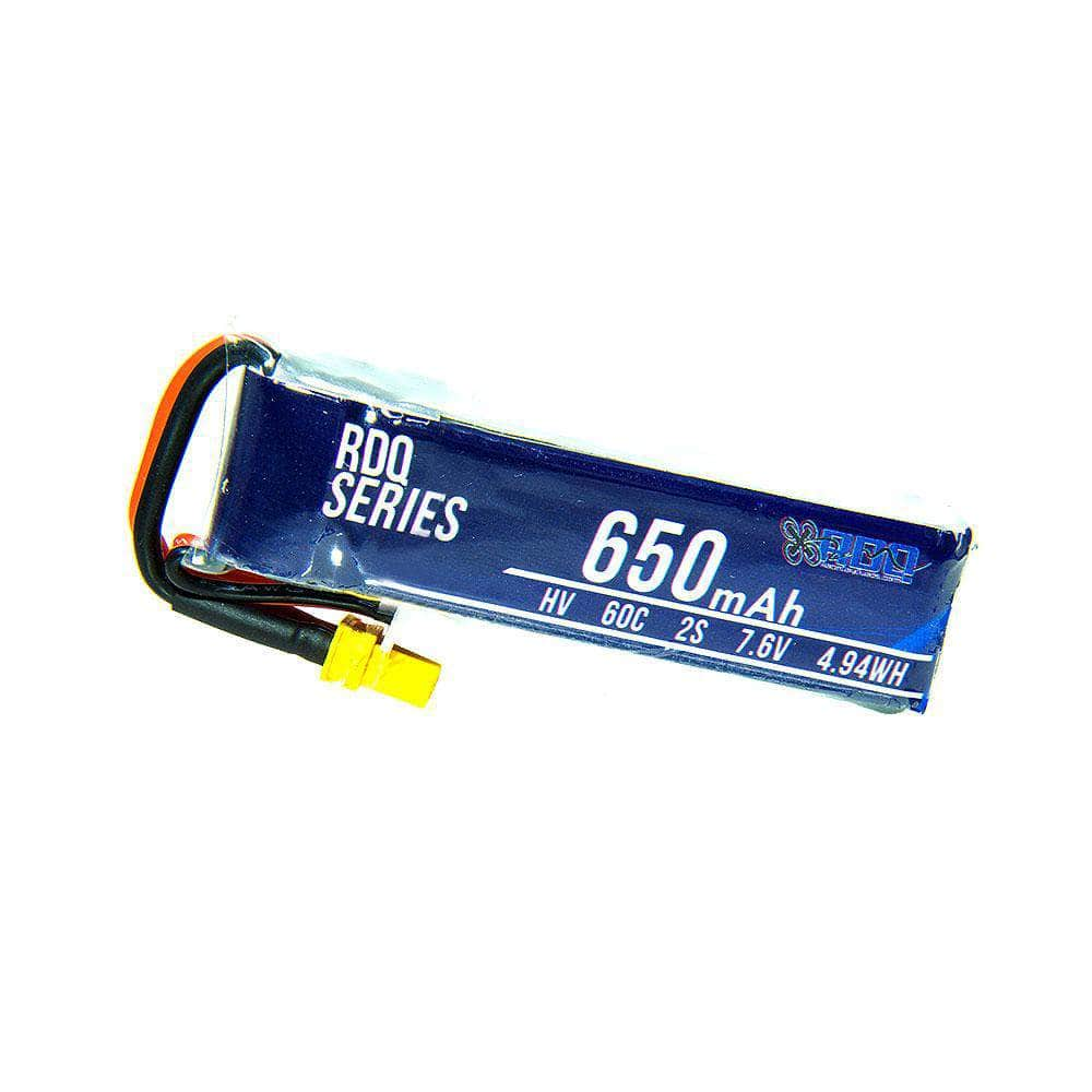 RDQ Series 7.6V 2S 650mAh 60C LiHV Micro Battery - XT30 at WREKD Co.