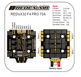 Redux32 PRO F4 70A 128KHz 3-8S 20x20 ESC at WREKD Co.