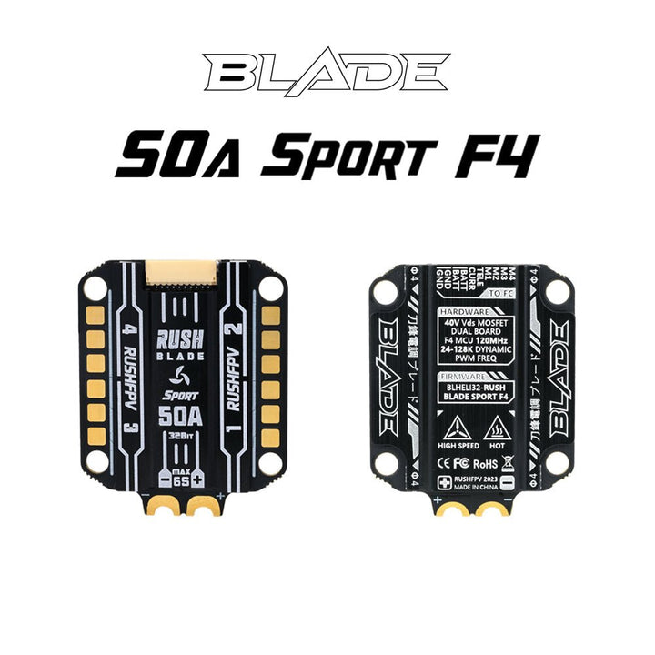 RUSHFPV Blade Sport 50A 30x30 F4 3-6S 4-in-1 24-128k ESC at WREKD Co.
