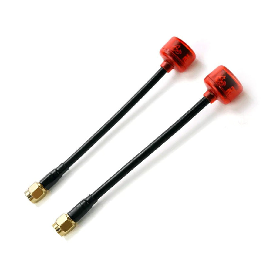 RUSHFPV Cherry 5.8GHz Antenna w/ Extended Length / SMA Straight Connector (2 Pack) - Choose Polarization at WREKD Co.