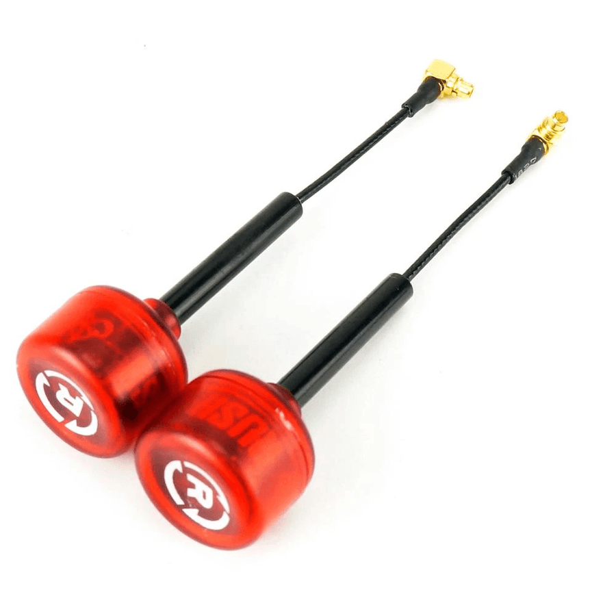 RUSHFPV Cherry 5.8GHz Antenna w/ MMCX 90-Degree Angle Connector (2 Pack) - Choose Polarization at WREKD Co.