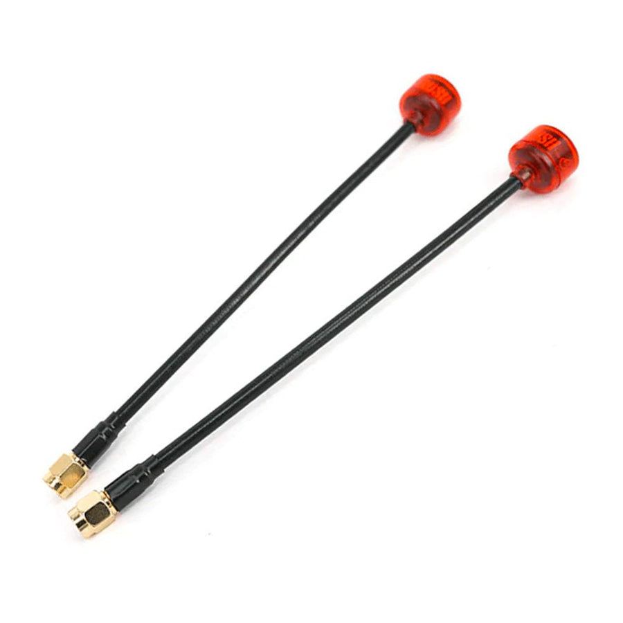 RUSHFPV Cherry 5.8GHz Antenna w/ Ultra Extended Length / SMA Straight Connector (2 Pack) - Choose Polarization at WREKD Co.