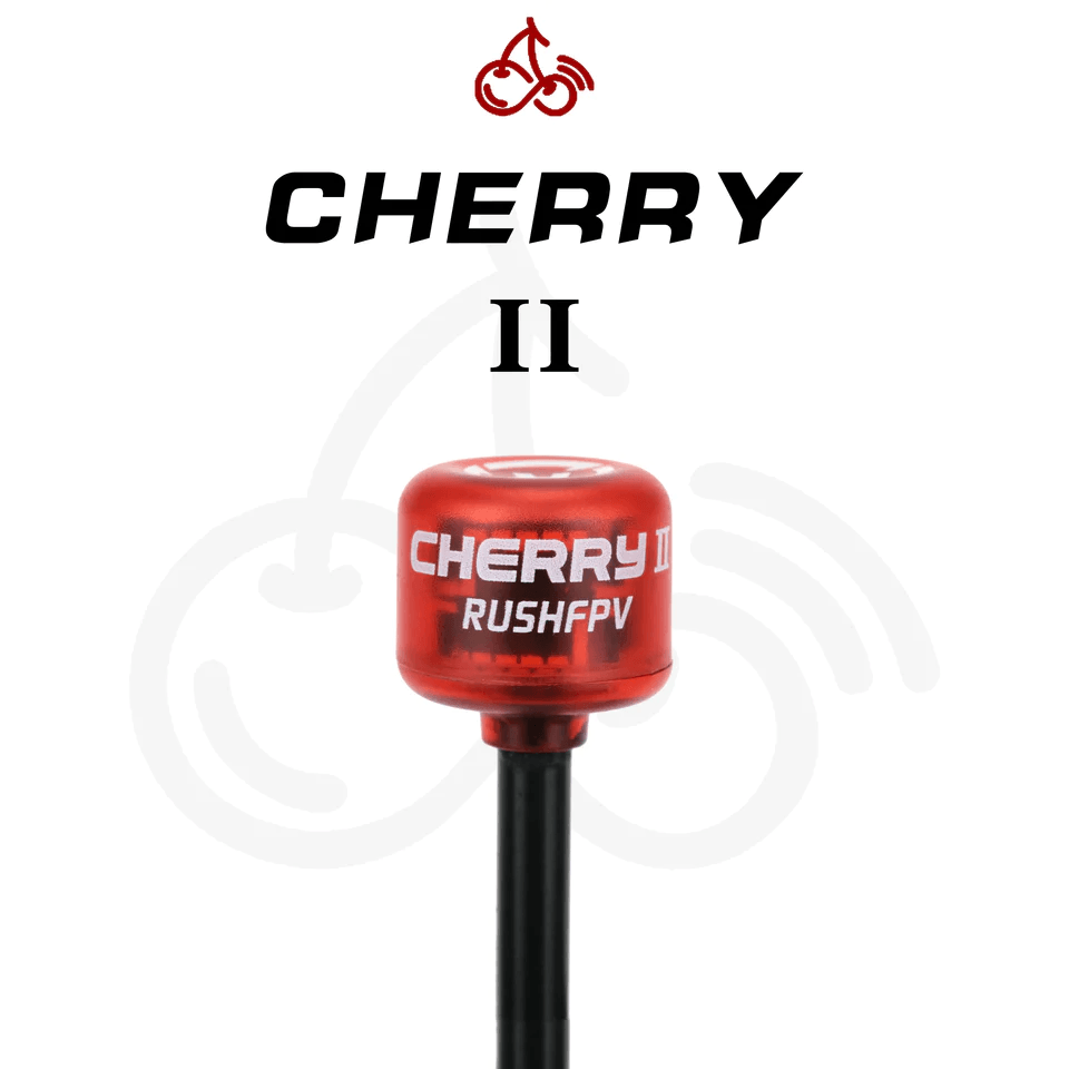 RUSHFPV Cherry V2 5.8GHz Antenna w/ 123mm Length / SMA Straight Connector (2 Pack) - Choose Polarization at WREKD Co.