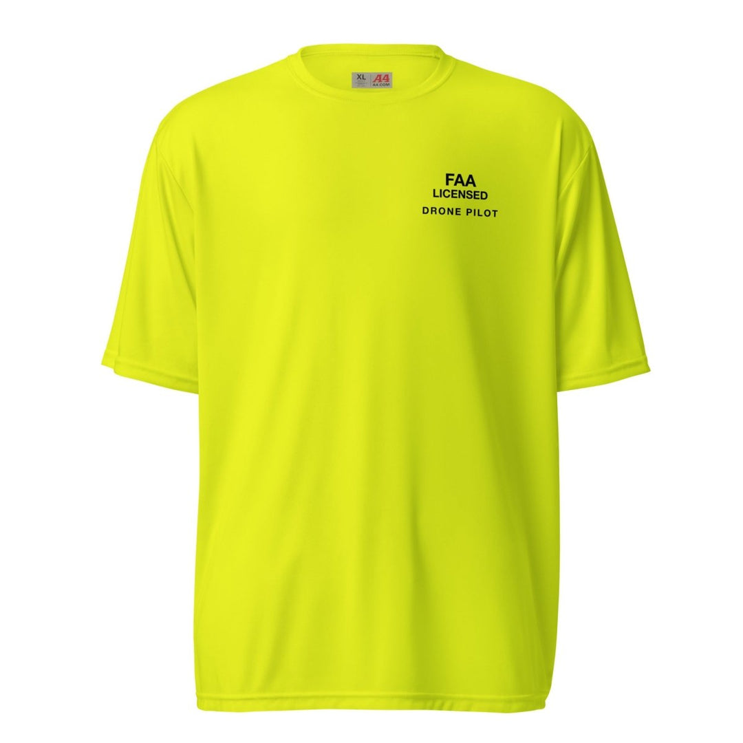 Safety Yellow FAA Licensed Drone Pilot T-Shirt by WREKD Co. at WREKD Co.