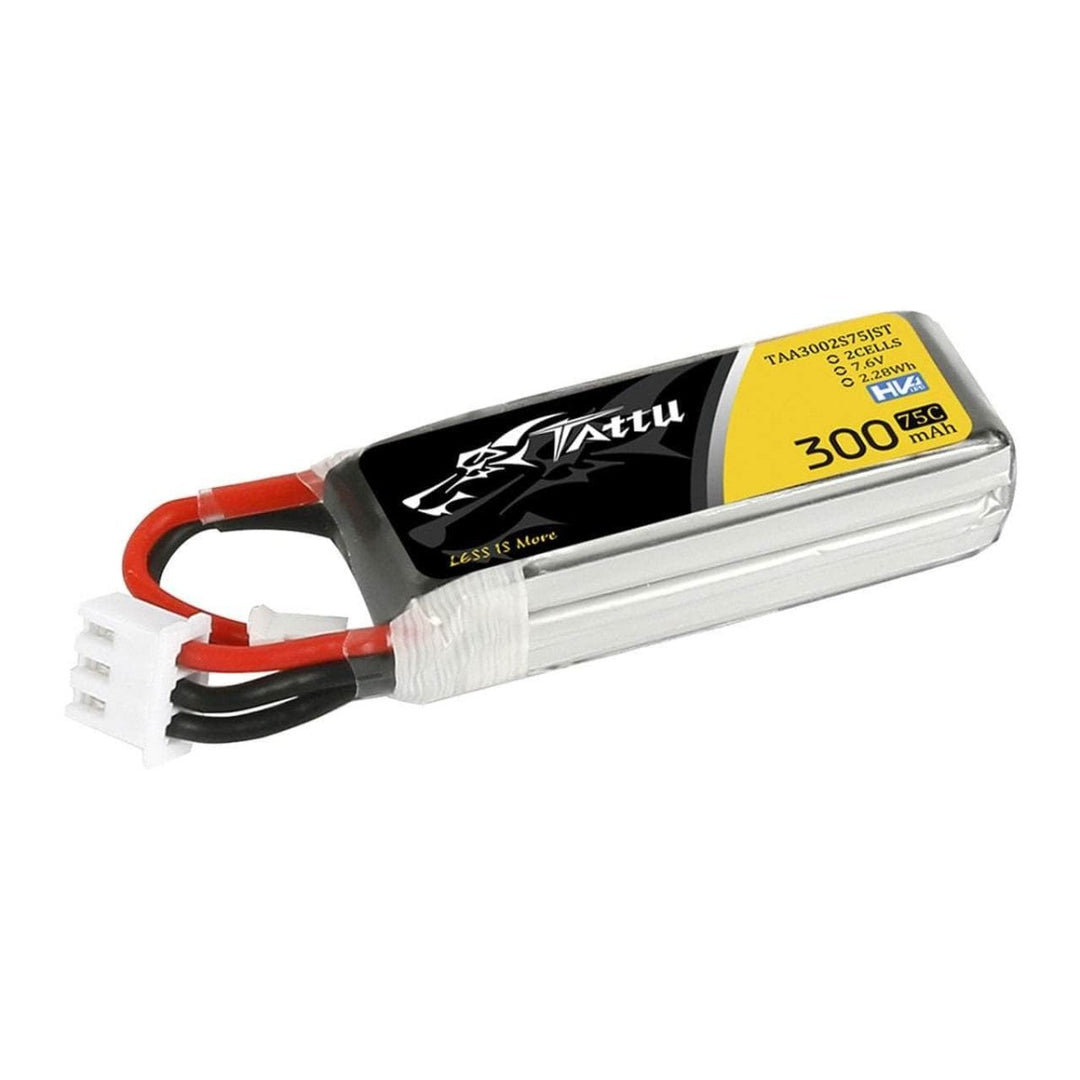 Tattu 7.6v 2S 300mAh 75C LiPo Micro Battery - JST at WREKD Co.
