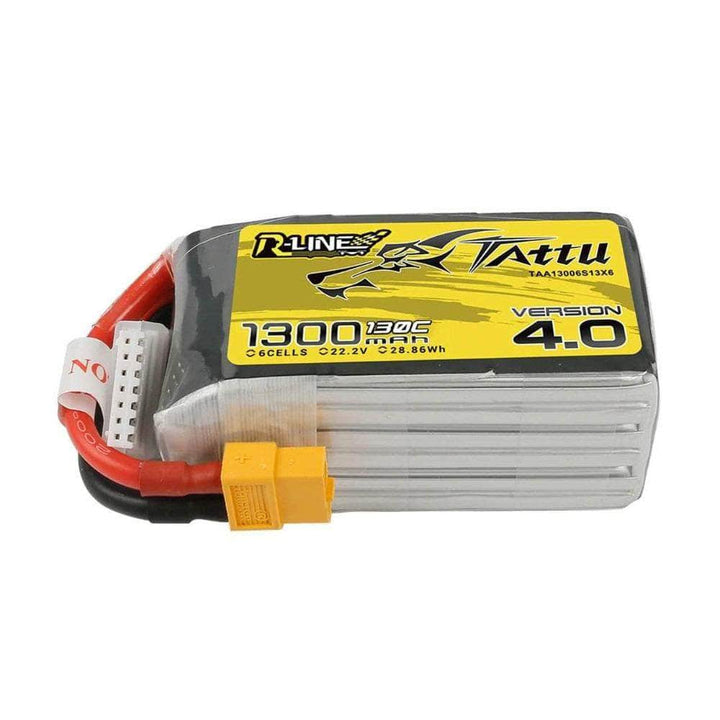 Tattu R-Line Version 4.0 22.2V 6S 1300mAh 130C LiPo Battery - XT60 at WREKD Co.
