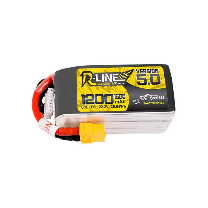 Tattu R-Line Version 5.0 22.2V 6S 1200mAh 150C LiPo Battery - XT60 at WREKD Co.