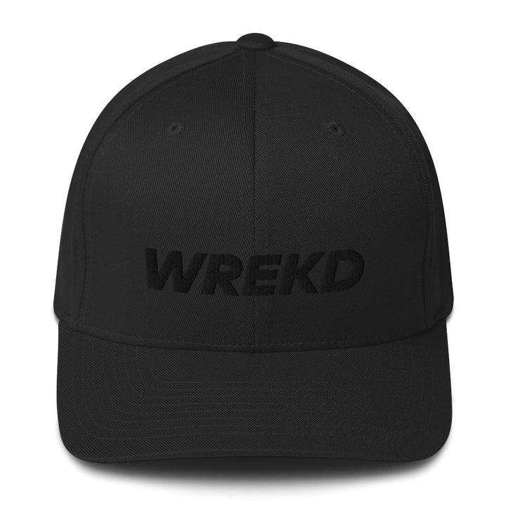 WREKD Black on Black 3D Embroidered Structured Twill Cap at WREKD Co.
