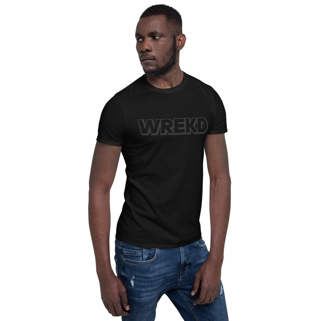 WREKD Black on Black Short-Sleeve Unisex Tee at WREKD Co.