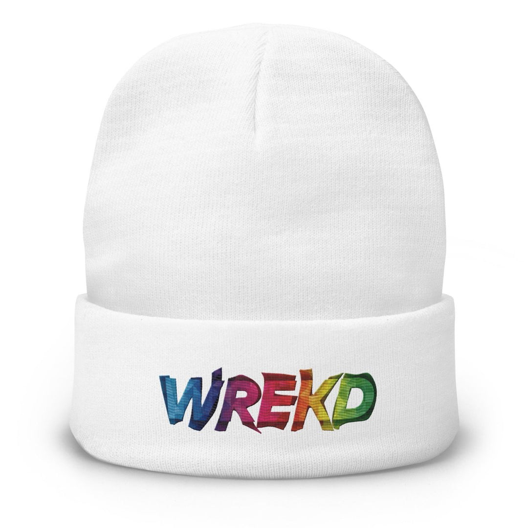 WREKD Colorful Embroidered Beanie at WREKD Co.