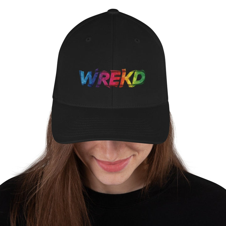 WREKD Colorful Logo Flexfit Structured Cap at WREKD Co.